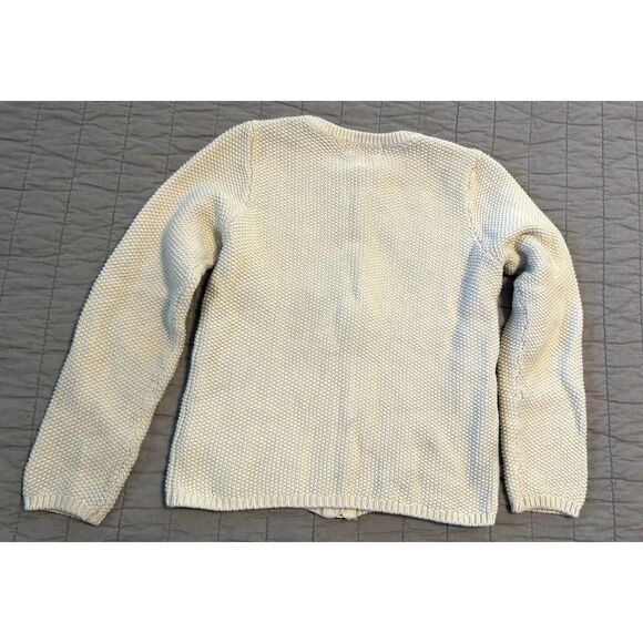 H&M Kid's off-white cable-knit zip-up cardigan sweater size 6-8Y - Picture 2 of 4